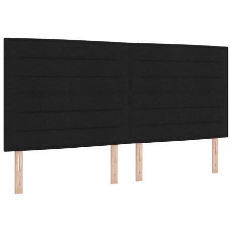 vidaXL Boxspring bed met matras met hoofdeinde Zwart 200 x 200 cm Stof afbeelding2 - 1