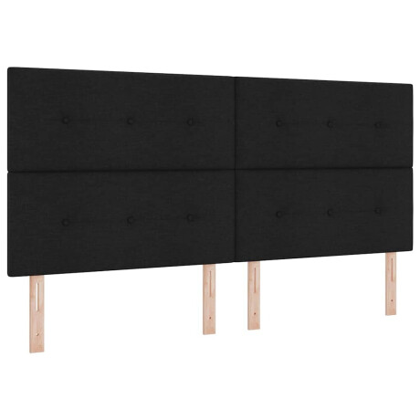 vidaXL Boxspring bed met matras met hoofdeinde Zwart 200 x 200 cm Stof afbeelding2 - 1