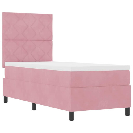 vidaXL Boxspring bed met matras Roze 80 x 200 cm Fluweel afbeelding2 - 1