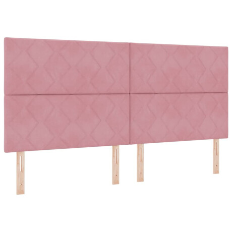 vidaXL Boxspring bed met matras Roze 200 x 200 cm Fluweel afbeelding2 - 1