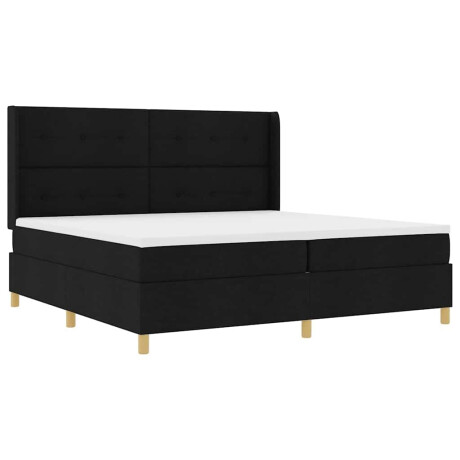 vidaXL Boxspring bed met matras Zwart 200 x 200 cm Stof afbeelding2 - 1
