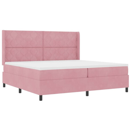 vidaXL LED Boxspring Bed met Matras Roze 200 x 200 cm Fluweel afbeelding2 - 1