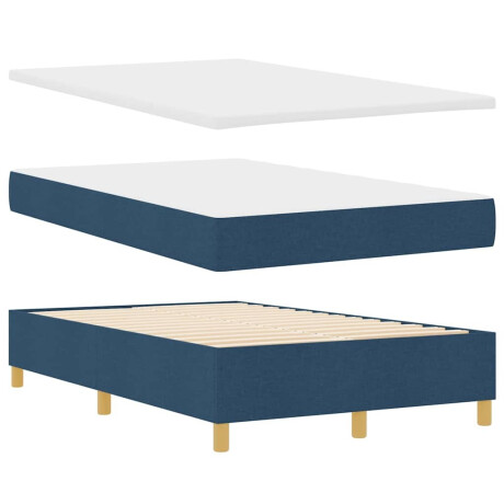 vidaXL Boxspring bed met matras met hoofdeinde Blauw 120 x 190 cm Stof afbeelding2 - 1
