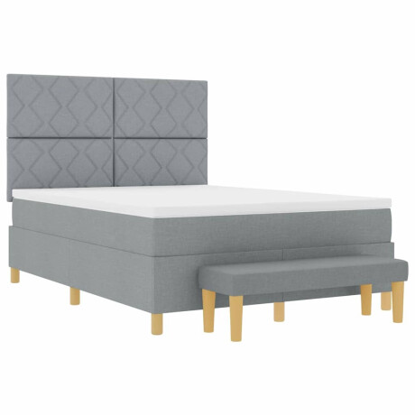 vidaXL Boxspring bed met matras Lichtgrijs 160 x 200 cm Stof afbeelding2 - 1