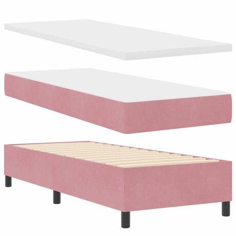 vidaXL Boxspring bed met matras Roze 80 x 200 cm Fluweel afbeelding2 - 1
