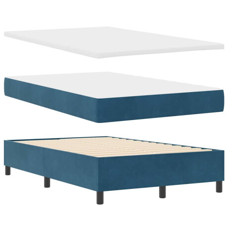 vidaXL Boxspring bed met matras Donkerblauw 120 x 190 cm Fluweel afbeelding2 - 1