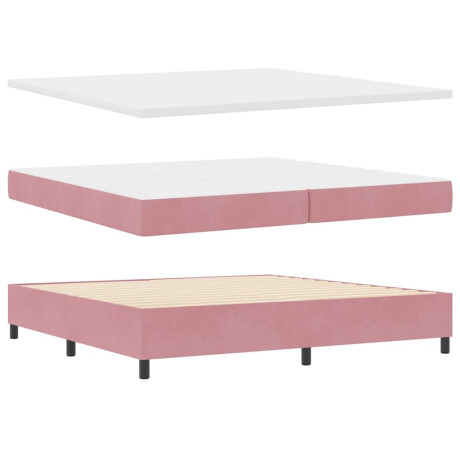 vidaXL Boxspring bed met matras Roze 200 x 200 cm Fluweel afbeelding2 - 1