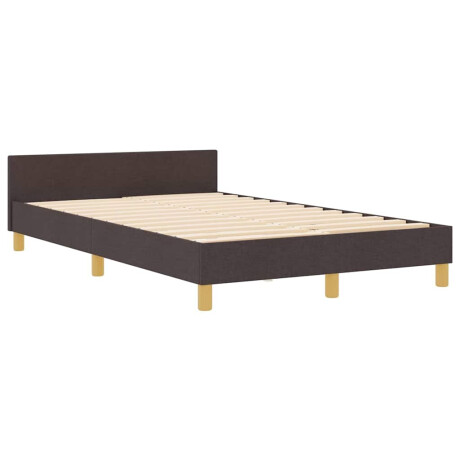vidaXL Bedframe met hoofdeinde Donkerbruin 120 x 190 cm Stof afbeelding2 - 1