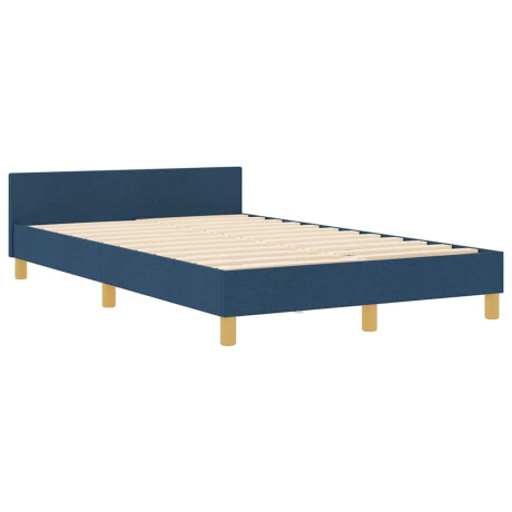 vidaXL Bedframe met hoofdeinde Blauw 120 x 190 cm Stof afbeelding2 - 1