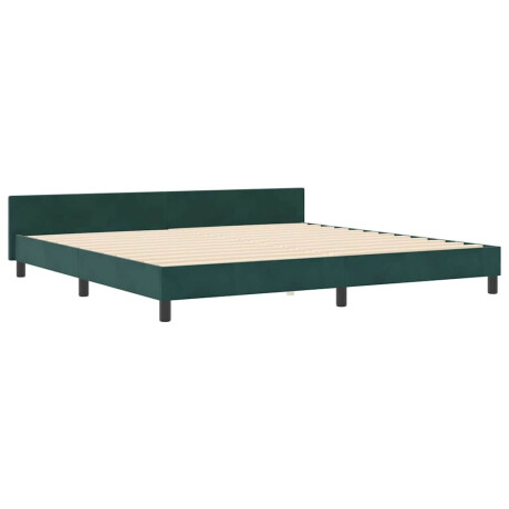vidaXL Bedframe met hoofdeinde Donkergroen 200 x 200 cm Fluweel afbeelding2 - 1