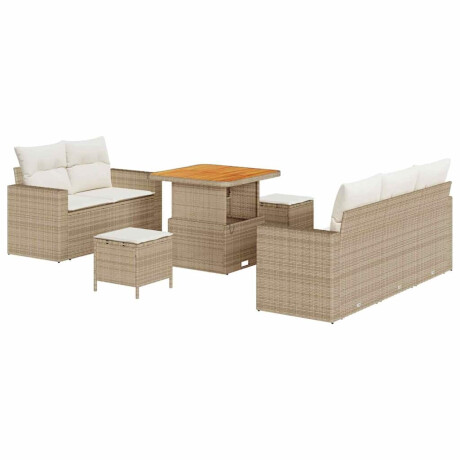 vidaXL Tuin Sofa Set met kussen 8 pcs Beige en Crème poly rattan afbeelding2 - 1