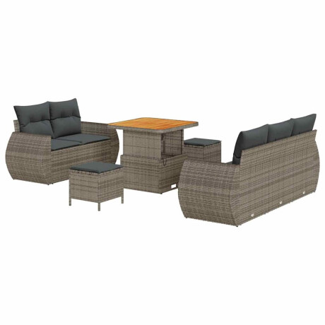 vidaXL Tuin Sofa Set 8 pcs Grijs Poly rattan en gepoedercoat staal afbeelding2 - 1