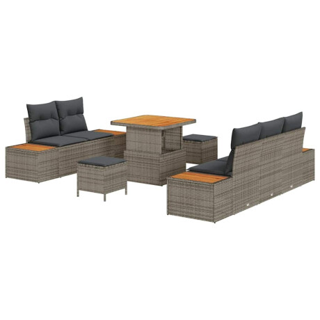 vidaXL Tuin Sofa Set met kussen 8 pcs Licht Grijs en Donker Grijs afbeelding2 - 1