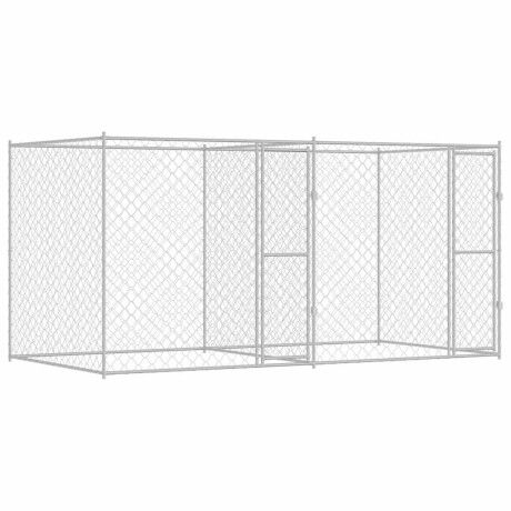 vidaXL Hondenbench Zilver 400 x 200 x 200 cm Gegalvaniseerd staal afbeelding2 - 1