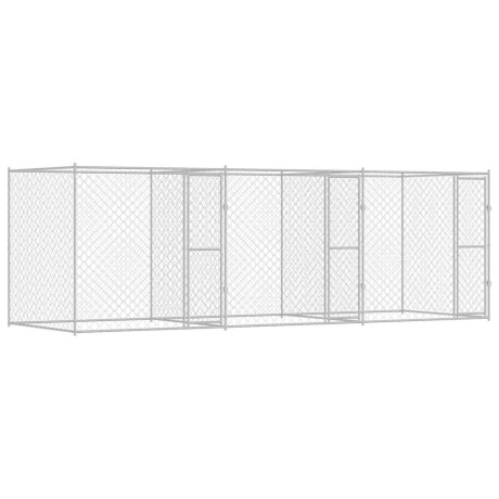 vidaXL Hondenbench Zilver 600 x 200 x 200 cm Gegalvaniseerd staal afbeelding2 - 1
