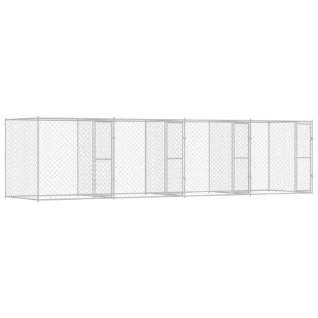vidaXL Hondenbench Zilver 800 x 200 x 200 cm Gegalvaniseerd staal afbeelding2 - 1