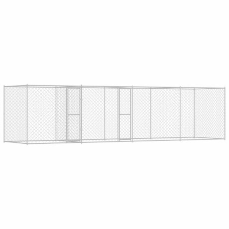 vidaXL Hondenbench Zilver 600 x 200 x 200 cm Gegalvaniseerd staal afbeelding2 - 1