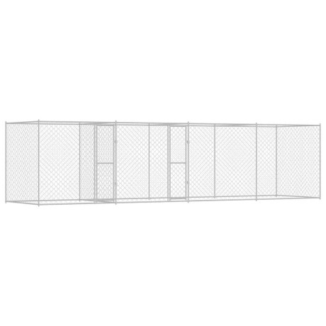 vidaXL Hondenbench Zilver 800 x 200 x 200 cm Gegalvaniseerd staal afbeelding2 - 1