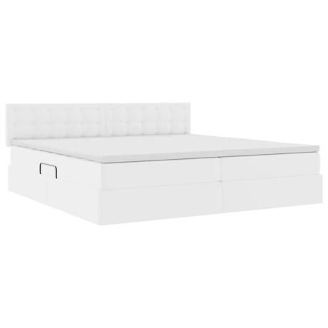 vidaXL Bed met LED -striplichten Lichtgrijs 200 x 200 cm PVC afbeelding2 - 1