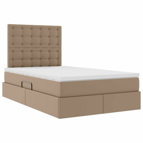 vidaXL Bed met LED -striplichten Cappuccino 120 x 200 cm PVC afbeelding2 - 1