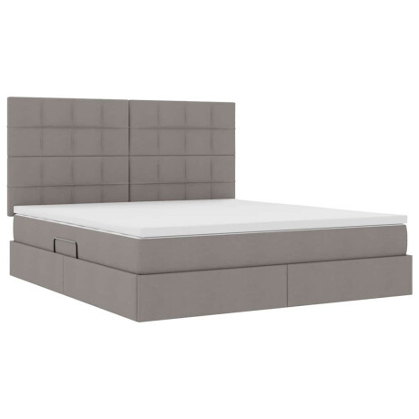 vidaXL Bed met LED -striplichten met opslag Taupe 180 x 200 cm Stof afbeelding2 - 1