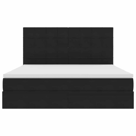 vidaXL Bed met LED -striplichten met opslag Zwart 180 x 200 cm Fluweel afbeelding2 - 1