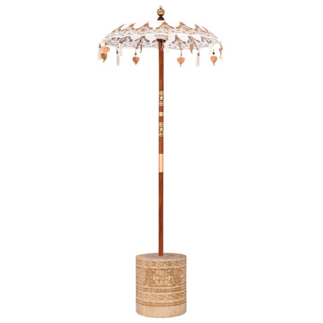 vidaXL Balinese Parasol 260 Crème 95-100 cm Katoen en massief hout afbeelding2 - 1