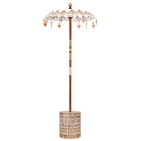 vidaXL Balinese Parasol 260 Crème 95-100 cm Katoen en massief hout afbeelding2 - 1