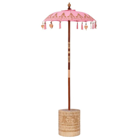 vidaXL Parasol met Basis 250 cm Katoen, Hout afbeelding2 - 1