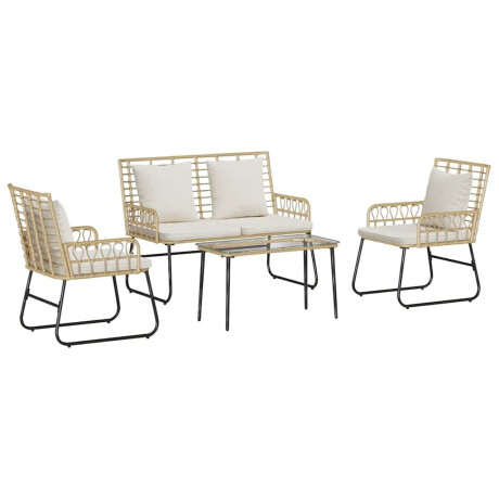 vidaXL Tuinmeubelset met kussen 4 pcs Zwart en Anthraciet poly rattan afbeelding2 - 1