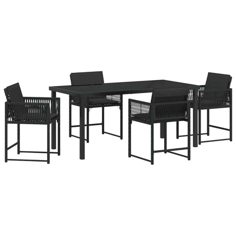 vidaXL Tuin Eetset 5 pcs Zwart poly rattan afbeelding2 - 1