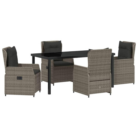 vidaXL Tuin Eetset 5 pcs Grijs poly rattan afbeelding2 - 1