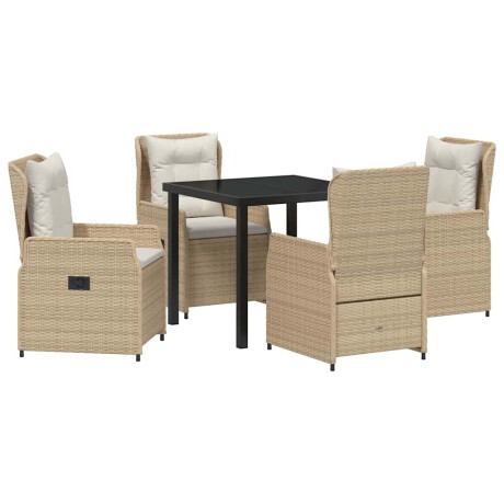 vidaXL Tuin Eetset 5 pcs Beige poly rattan afbeelding2 - 1