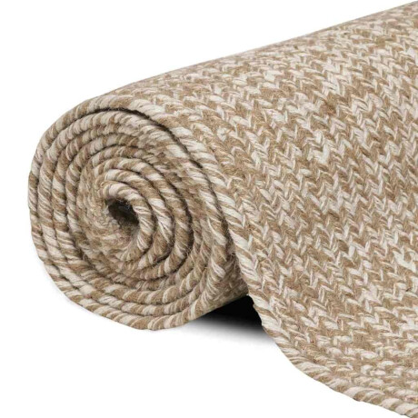 vidaXL Vloerkleden Rechthoekig Natuurlijk en Wit 100 x 200 cm Jute afbeelding2 - 1