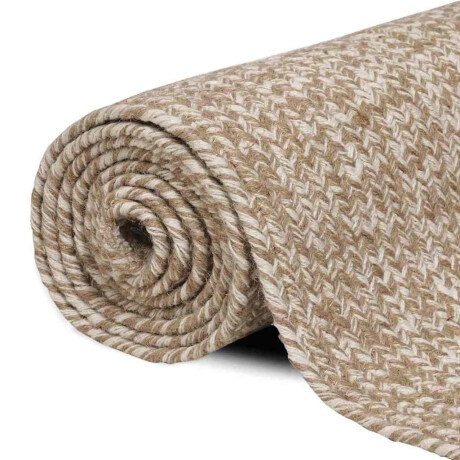 vidaXL Vloerkleden Vierkant Natuurlijk en Wit 160 x 160 cm Jute afbeelding2 - 1