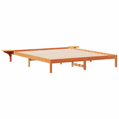 vidaXL Bedframe met Zijtafels Wasbruin 200 x 210 cm Massief grenenhout afbeelding2 - 1