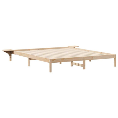 vidaXL Bedframe met Zijtafels Naturel 200 x 220 cm Massief grenenhout afbeelding2 - 1