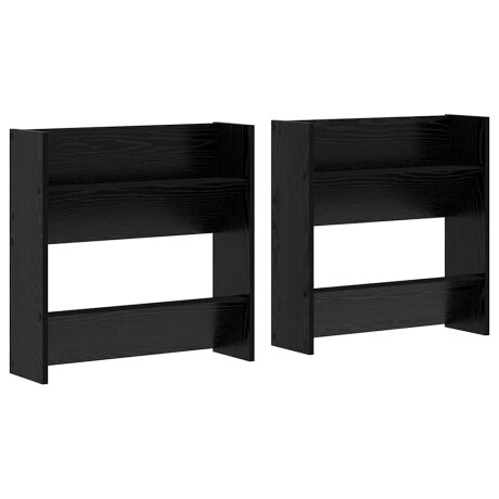 vidaXL Schoenenkast 2 pcs Zwart Eiken 60 x 18 x 60 cm Bewerkt hout afbeelding2 - 1