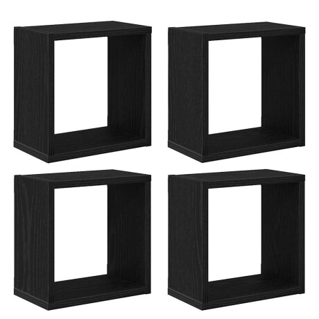 vidaXL Wandschappen met plank 4 pcs Zwart Eiken Bewerkt hout afbeelding2 - 1
