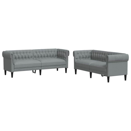 vidaXL Woonkamer Bank 2 pcs Lichtgrijs 201,5 x 74,5 x 74,5 cm Stof afbeelding2 - 1
