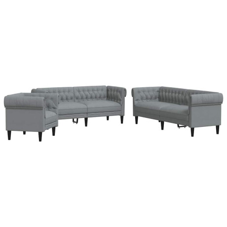 vidaXL Woonkamer Bank 3 pcs Lichtgrijs 201,5 x 74,5 x 74,5 cm Stof afbeelding2 - 1