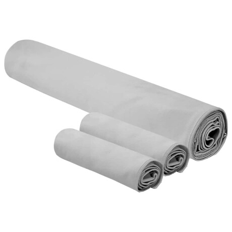 vidaXL Set van Sporthanddoeken 3 pcs Grijs Polyester en Polyamide afbeelding2 - 1