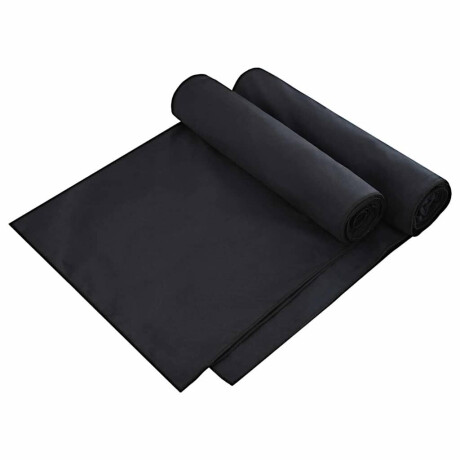 vidaXL Ligbedhanddoeken 2 pcs Zwart 210 x 75 cm Polyester en Polyamide afbeelding2 - 1