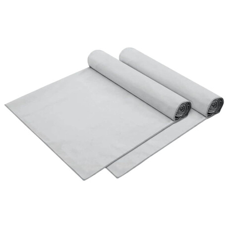 vidaXL Ligbedhanddoeken 2 pcs Grijs 210 x 75 cm Polyester en Polyamide afbeelding2 - 1