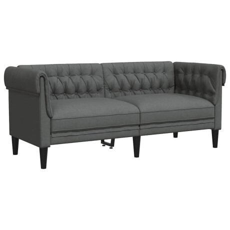 vidaXL Bank Donkergrijs 182,5 x 74,5 x 74,5 cm Polyester afbeelding2 - 1