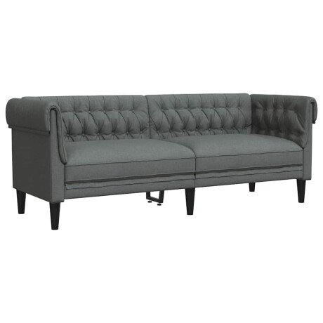 vidaXL Bank Donkergrijs 201,5 x 74,5 x 74,5 cm Polyester afbeelding2 - 1