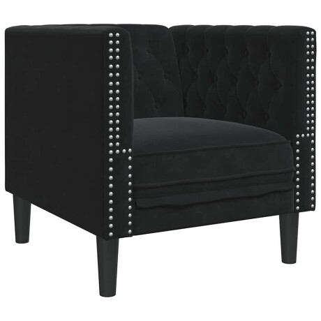 vidaXL Bank Zwart 74,5 x 71 x 70,5 cm Fluweel afbeelding2 - 1