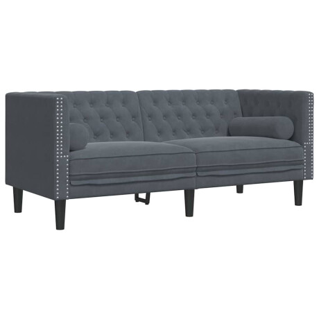vidaXL Bank Donkergrijs 174 x 74,5 x 70,5 cm Fluweel afbeelding2 - 1