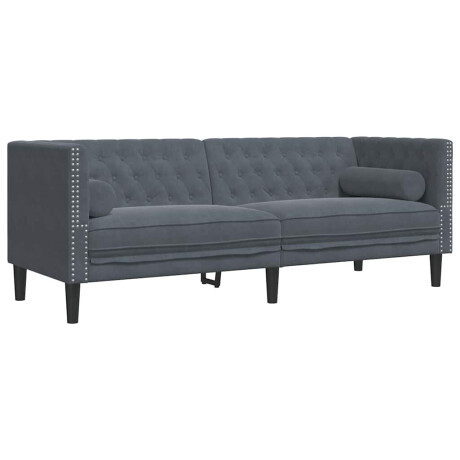 vidaXL Bank Donkergrijs 194 x 74,5 x 70,5 cm Fluweel afbeelding2 - 1