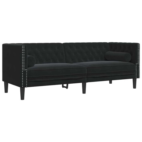 vidaXL Chesterfieldbank Geruit Zwart 194 x 74.5 x 70.5 cm Fluweel afbeelding2 - 1